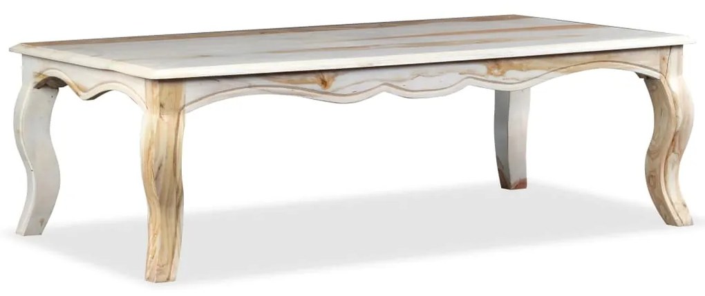 Tavolino Da Salotto İn Legno Massello Di Sheesham 110x60x35 Cm /