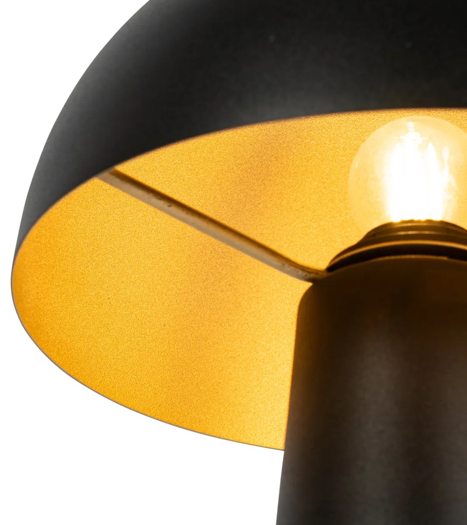 Lampada da terra per esterni nera 65 cm - Mushroom