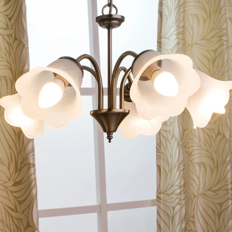 Lampadario Neoclassico Victoria oro  5x E14 Ø48cm INSPIRE