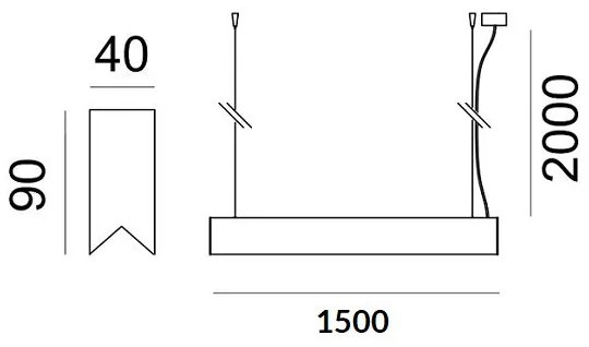 Lampada a sospensione biemissione 32,4W down 60W up 230V 3000K bianco.