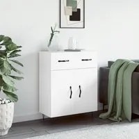 Credenza 69,5x34x90 cm in Legno Multistrato Bianco Lucido 827974