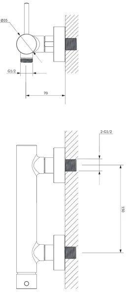 OMNIRES Y1240CR - Rubinetto doccia Y cromo lucido