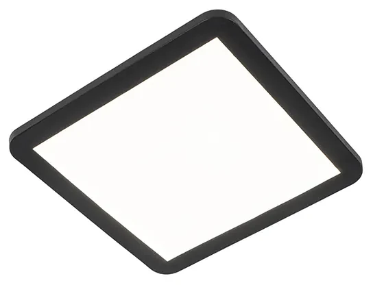 Plafoniera quadrata nera 30cm dimmerabile a LED 3 stati IP44 - STEVE