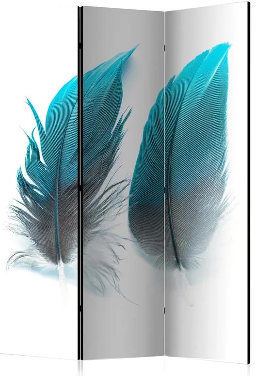 Paravento Blue Feathers [Room Dividers]
