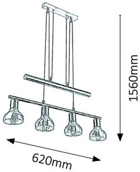 Rabalux 5551 - Lampadario a sospensione con filo HOLLY 4xE14/40W/230V oro