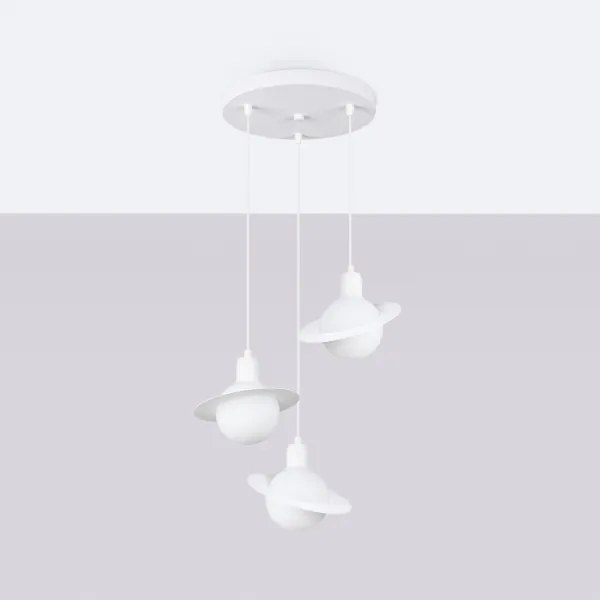 Sollux SL.1357 - Lampadario a sospensione con filo HYPERION 3xG9/8W/230V bianco