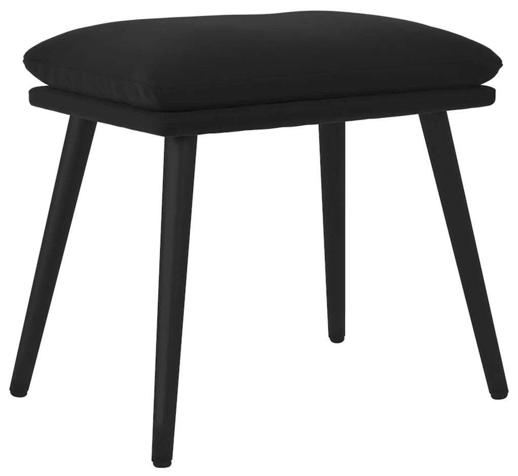 Poggiapiedi nero 45x29,5x35 cm in velluto