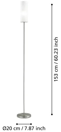 EGLO 85982 - Lampada da terra TROY 3 1xE27/40W bianco