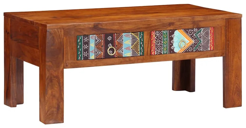 Tavolino Da Salotto 90x50x40 Cm İn Legno Massello Di Acacia /
