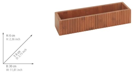 WENKO 54942100 - Porta spezie MERA 30x8 cm marrone