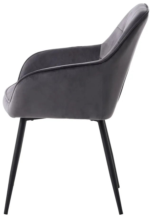 Set di sedie da pranzo grigia in imbottito con braccioli 2 pz Nolan Square – Unique Furniture