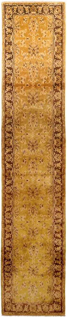 Isfahan Tappeto 80x420 Giallo (Iran) Annodato A Mano