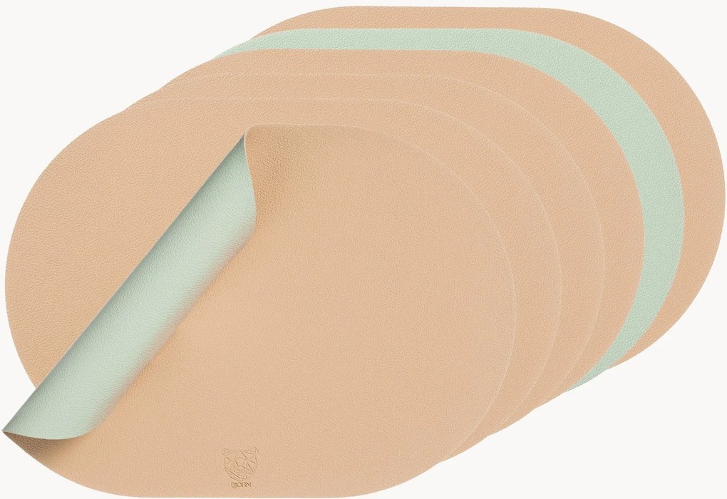 Set di 6 tovagliette americane ovali reversibili
