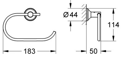 GROHE 40657001 - Porta rotolo per carta igienica ESSENTIALS AUTHENTIC cromo lucido