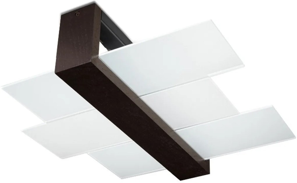 Plafoniera da Soffitto Legno Wenge e Vetro 2xE27 FENIKS 2 da Interno