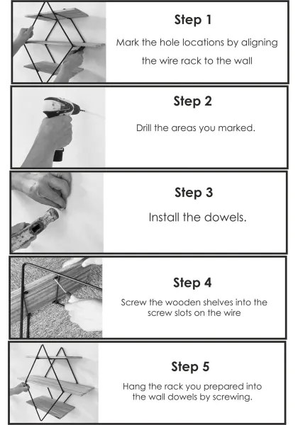 Mensola da parete 60x60 cm abete