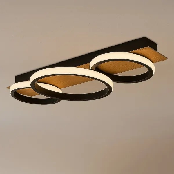 Plafoniera LED ROWENA LED/18W/230V nera/marrone