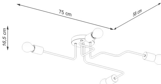 Sollux SL.1669 - Lampadario a plafone TIMBO 4xE27/15W/230V nero/beige/faggio