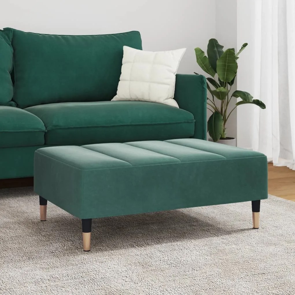 Poggiapiedi verde scuro 77x55x31 cm in velluto
