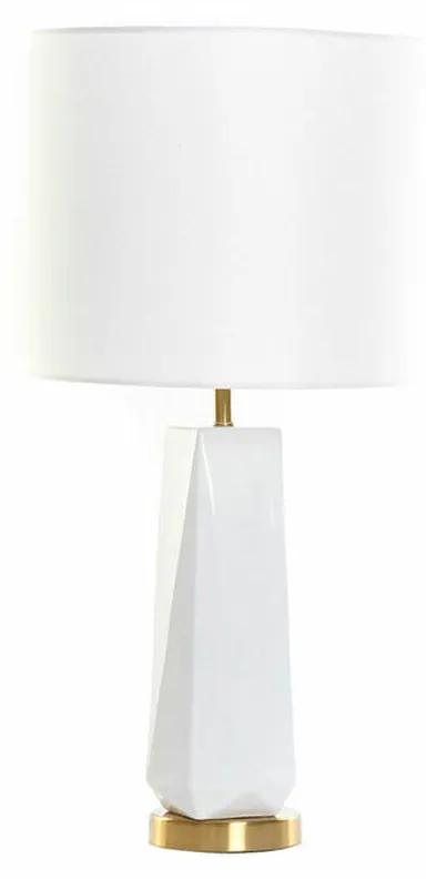 Lampada da tavolo DKD Home Decor Bianco Poliestere Metallo Ceramica 220 V Dorato 50 W (33 x 33 x 67 cm)