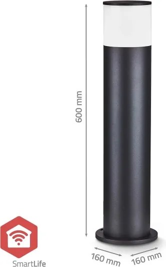 Nedis ZBLOP10RGBW - Lampada da esterno LED RGBW dimmerabile LED/10W/230V IP65 Wi-Fi Tuya nera