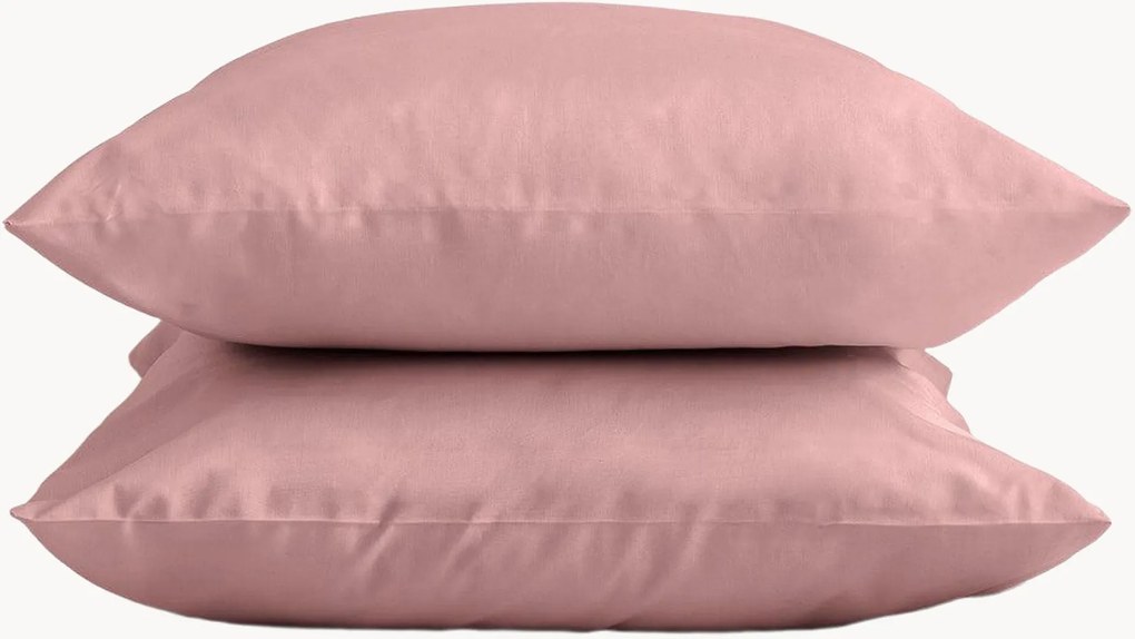 Set di 2 federe in percalle di cotone Mauve