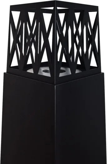 Camino a bioetanolo da giardino per esterno Vulcano Nero 40x40x145