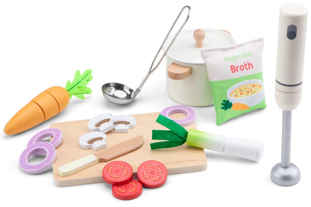 Set di alimenti per preparare la zuppa