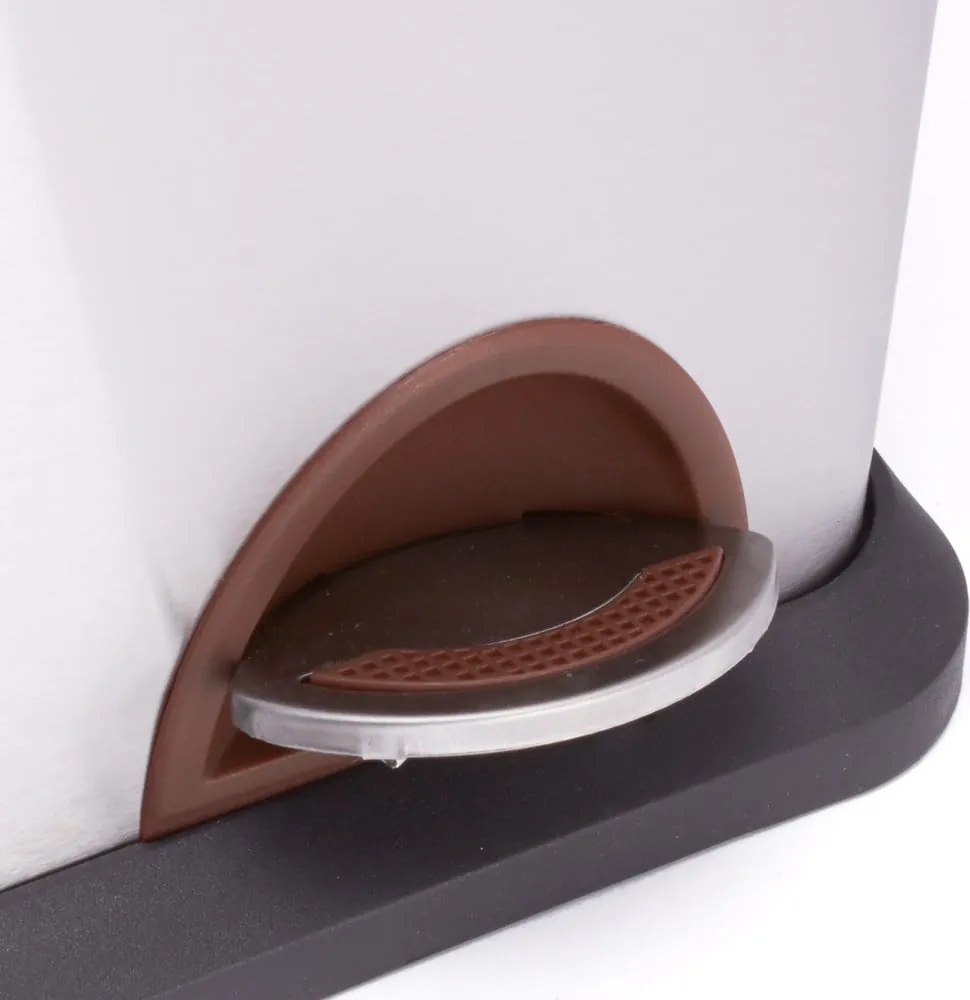 Cestino per la spazzatura color argento opaco in acciaio per raccolta differenziata/con pedale 3x8 l Tri Selectif – MSV