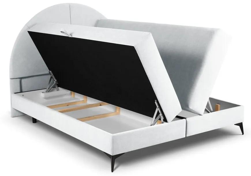 Letto boxspring grigio chiaro con contenitore 160x200 cm Sunset - Cosmopolitan Design