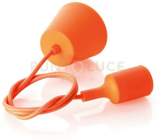 Lampada a sospensione in silicone filo arancione attacco e27