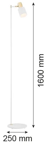 Argon 4258 - Lampada da terra DORIA 1xE27/15W/230V bianco/ottone