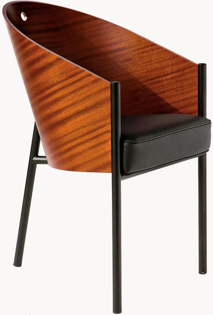 Sedia con seduta in pelle Costes
