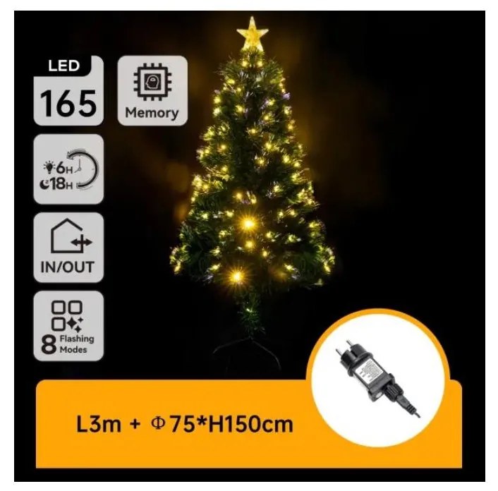 Aigostar - Albero di Natale LED per esterni LED/6W/230V 150 cm IP44 bianco caldo
