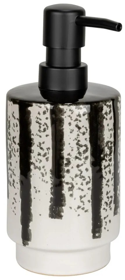 Dispenser per sapone bianco e nero in ceramica 340 ml Subiza – Wenko