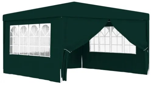 Gazebo Professionale con Pareti 4x4 m Verde 90 g/m²