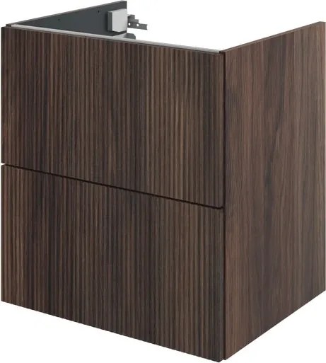 Mobile da bagno sottolavabo Neo Groove L60 X P48 X H70 due cassetti, color noce cannettato