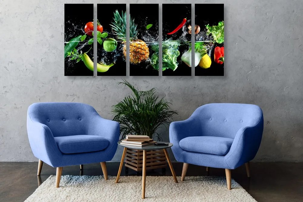 Quadri 5 pezzi – Frutta e verdura biologica