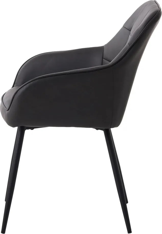 Set di sedie da pranzo grigio scuro in imbottito con braccioli 2 pz Nolan Square – Unique Furniture