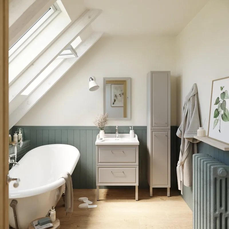 Mobile sottolavabo e lavabo Charm per vasca centrale grigio L 60 x H 57 x P 48.1 cm