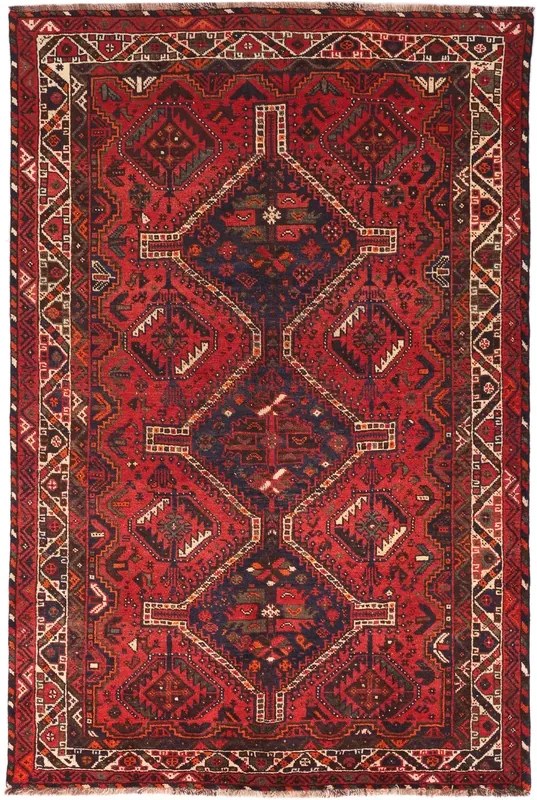 Shiraz Tappeto persiano 270 x 180 Rosso (Iran) Annodato A Mano