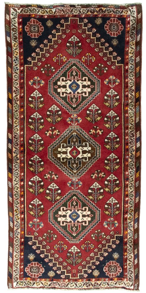 Shiraz Tappeto persiano 80 x 170 Rosso (Iran) Annodato A Mano