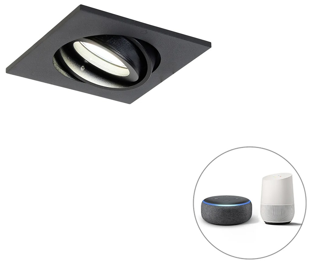 Faretto da incasso intelligente regolabile nero incl. Wifi GU10 - Club
