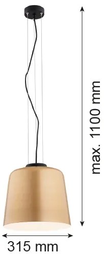 Argon 4690 - Lampadario su filo BERKLEY 1xE27/15W/230V