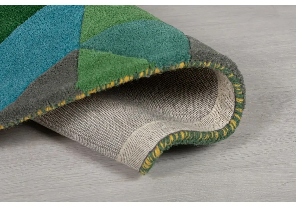 Tappeto rotondo in lana giallo/verde ø 160 cm Prism - Flair Rugs