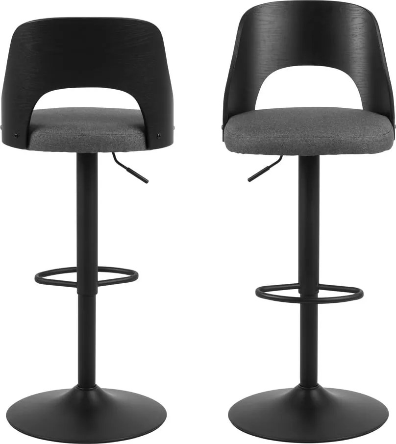 Set di sbagelli da bar grigio scuro con altezza regolabile 2 pz (altezza della seduta 84 cm) Lucy – Actona