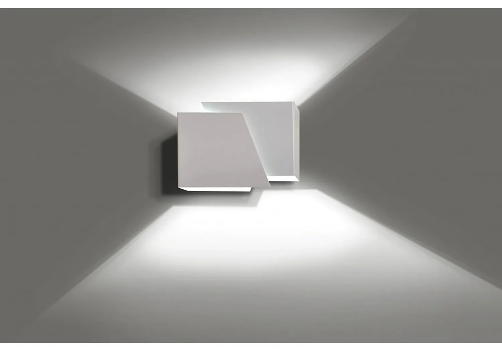 Applique Moderna 1 Luce Bjorn A Forma Geometrica In Acciaio Bianco