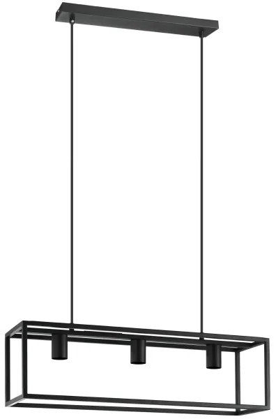 Eglo 43032 - Lampadario a sospensione con filo ELDRICK 3xE27/40W/230V nero