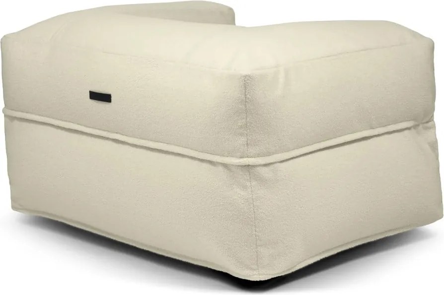 Puof a sacco color crema con rivestimento in bouclé MooG – SLOWDOWN