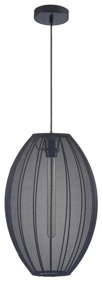 Lampadario a sospensione con filo KAREI 1xE27/20W/230V diametro 30 cm nero
